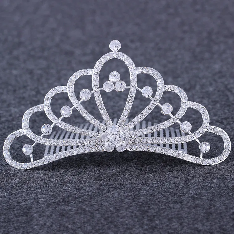 Diamond Heart Crown Opaska nagłówek kryształowa panna młoda Tiara grzebień