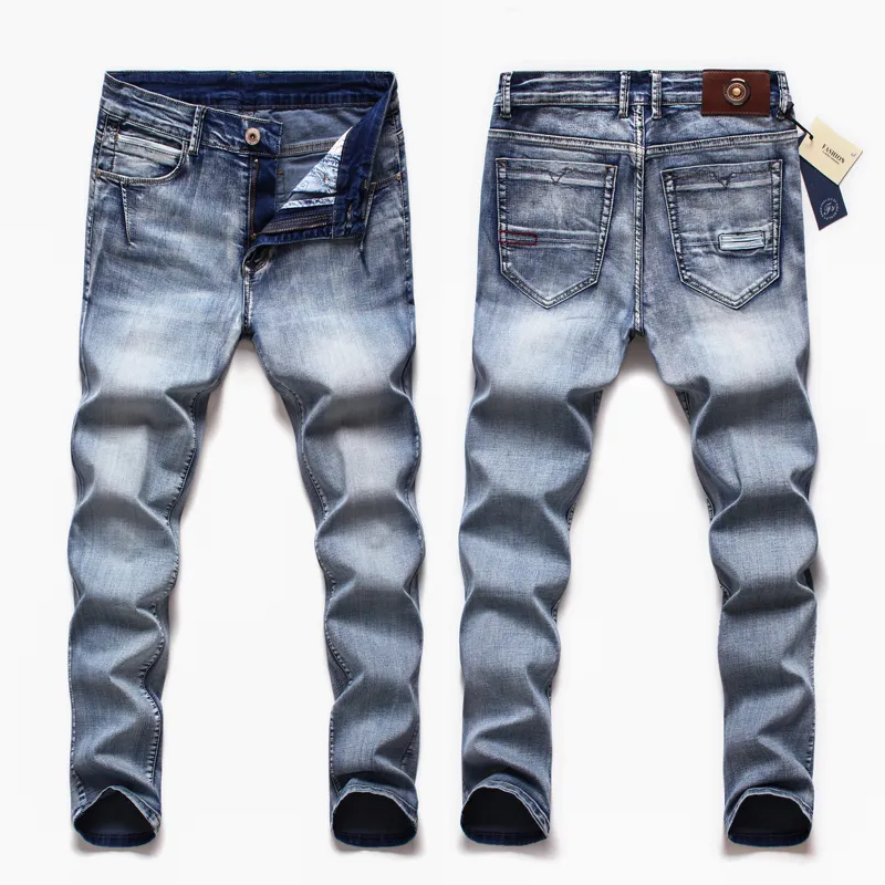 Automne Arrivée Marque De Mode Hommes Jeans Lavé Slim Pour Pantalon Décontracté Plus La Taille 40 42 44 201111