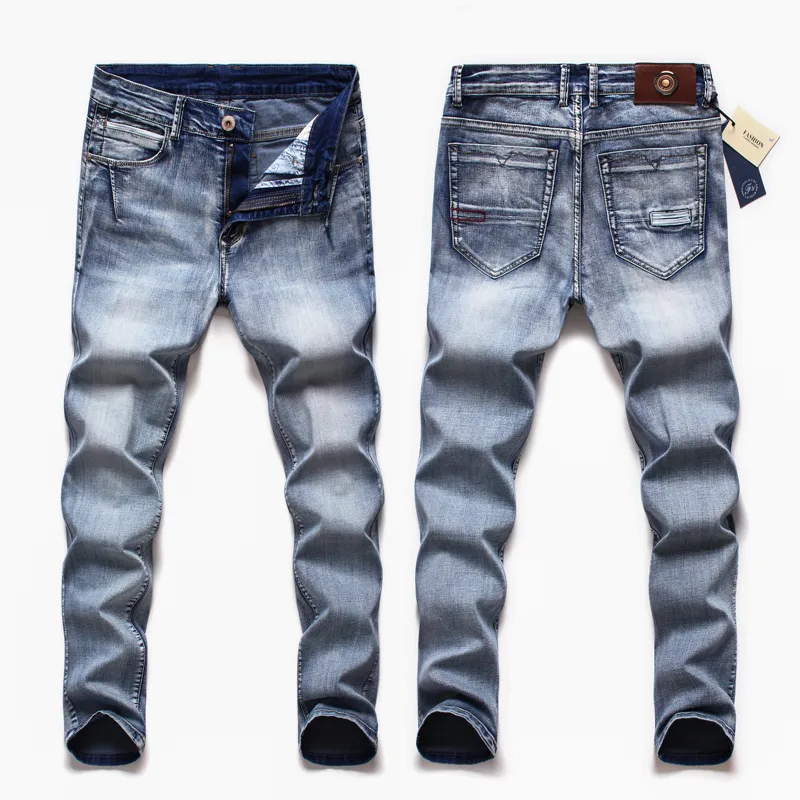 Autumn Arrival Fashion Brand Men Jeans Washed Slim For Casual Pants Plus Size 40 42 44 201111