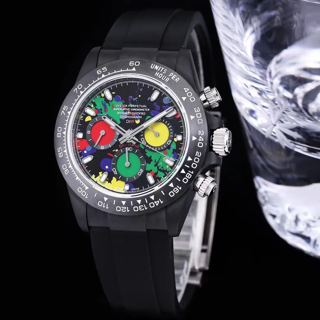 TW Automatic Mechanical Watch Size 40x13 5 مع 7750 حركة الياقوت الزجاجية المرآة السيراميك حلقة القرص Fluororubber Material S281O