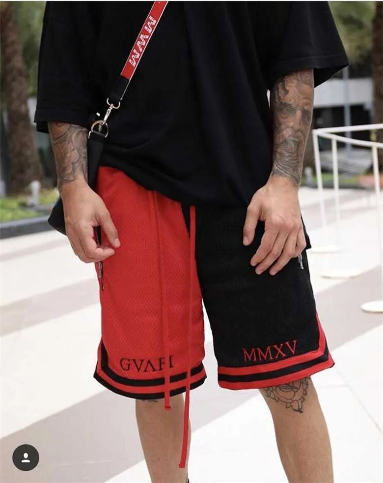 Pantalones cortos de hombre Guapi malla bordada negro hechizo rojo negro hechizo blanco pantalones cortos de contraste pantalones de playa pantalones de baloncesto