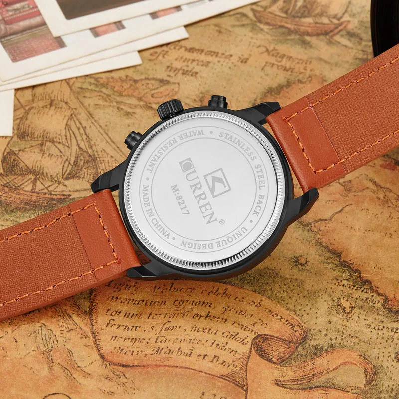 Ny Relogio Masculino Curren Quartz Watch Men Top Brand Luxury Leather Mens Watches Casual Sport Clock Men armbandsur T2320H