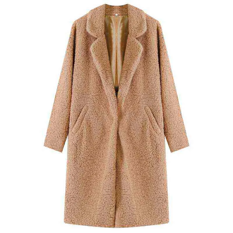 Cappotto lungo invernale da donna Cappotto in pelliccia sintetica da donna Cappotto caldo da donna in pelliccia con orsacchiotto Cappotto in peluche femminile con orsacchiotto Outwear 220104