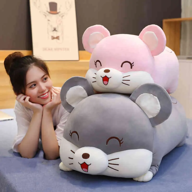 40/50/70/90cm Squishy Pig Plush Toy Ultra Soft Fatty Stuffed Animal Doll Down Cotton Sleeping Plushie Companion for Children 220210