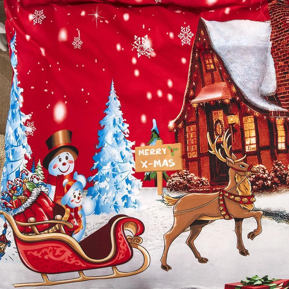 Weihnachten Santa Claus Druck Bettwäsche Set 3 Stücke Bettbezug Kissenbezug Twin Voll Tröster Bett Geschenk Für Kind 201021