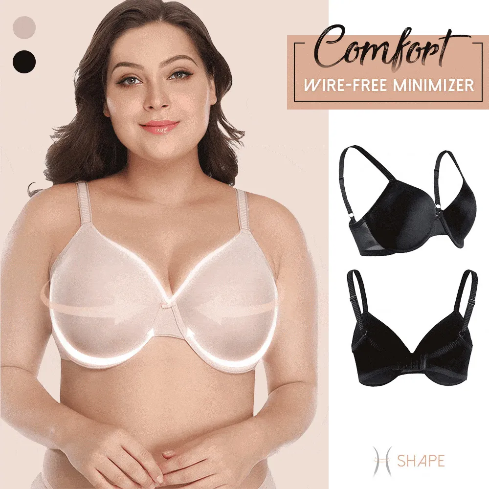 Soutien-gorge minimiseur sans fil confortable Plus Size Silky Smooth Push Up Soutien-gorge respirant Soutien-gorge Bralette Sein Couleur unie Lingerie 201202