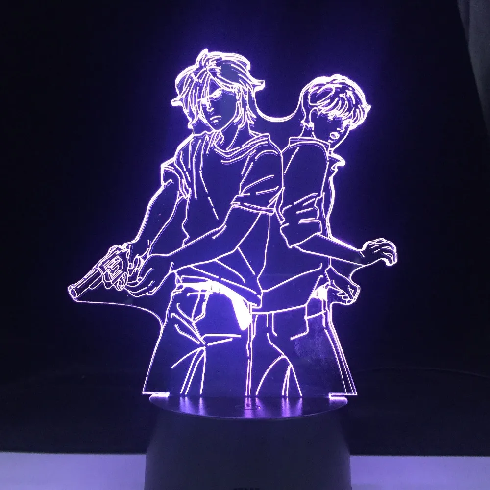 Ash Lynx i Eiji Okumura LED 3D Lampa anime Banan Fish 3D LED 7 Kolory Światło Japońskie anime dotyk zdalnego sterowania stołem bazowym lampa 204B