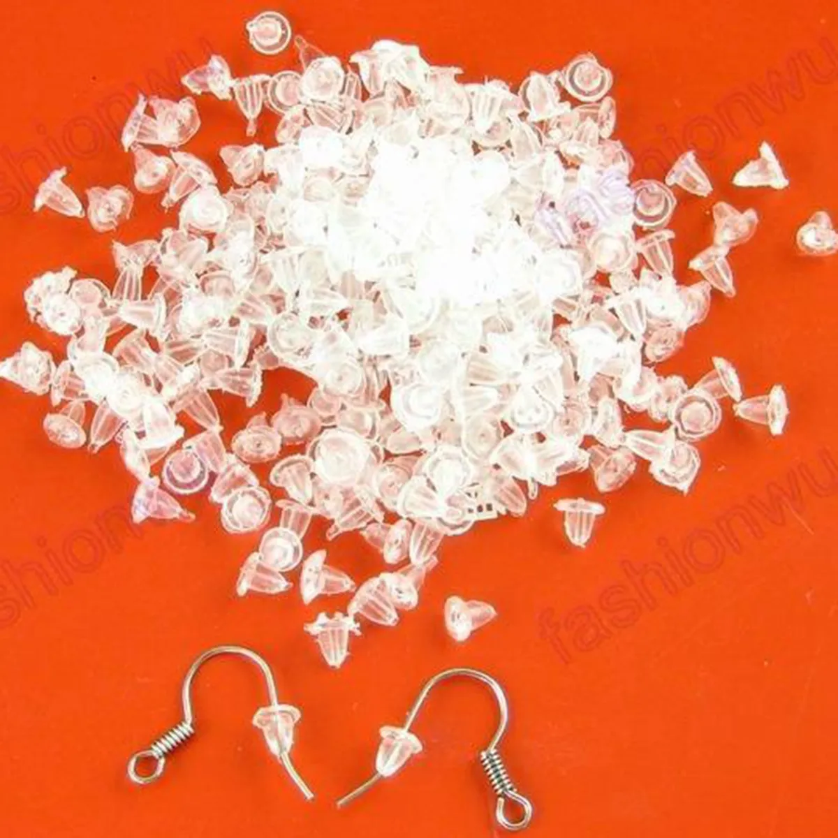 Sell Useful white Transparent Plastic Earrings Back Stopper 4mm DIY Earrings Accessories2717