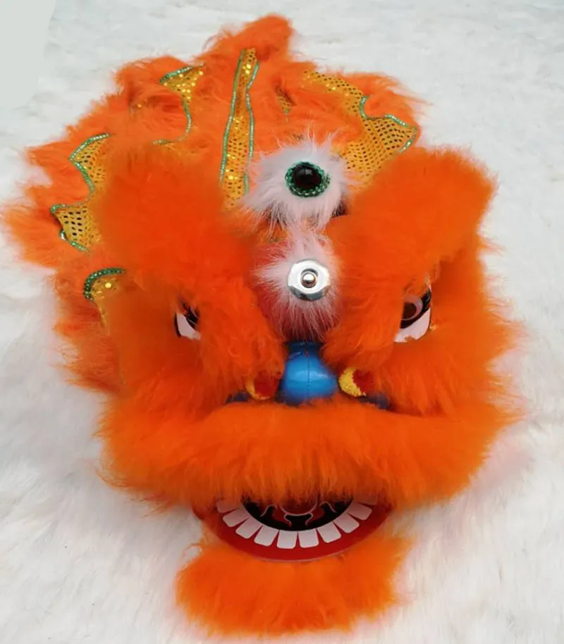 Costumes De MascotteCostume De Mascotte De Danse Du Lion Chinois Pure Laine Lion Du Sud pour Deux Enfants Jouets Vêtements Publicité Carnaval Halloween Noël