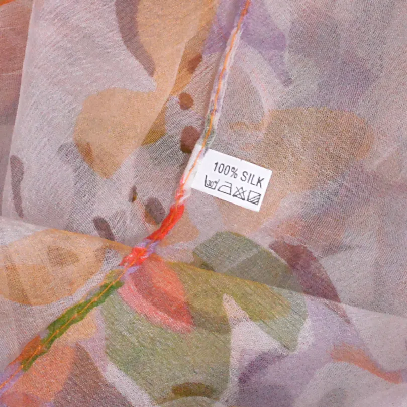 Sciarpa di seta arancione rosa Nuovo design Sciarpe lunghe femminili stampate 170/105 cm Accessori moda primavera autunno Sciarpa di seta donna 201026299d
