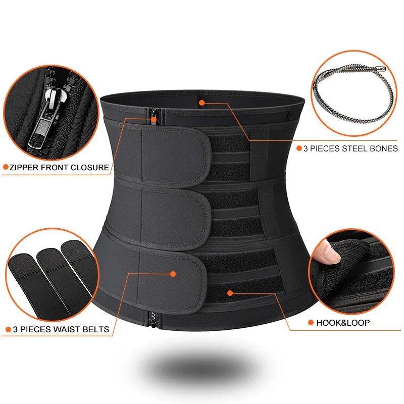 Neoprene Sweat Waist Trainer Body Shaper Tummy Corsetto Cintura dimagrante Shapewear Perdita di peso Fascia di pancia Cintura sportiva Cintura da allenamento 201222