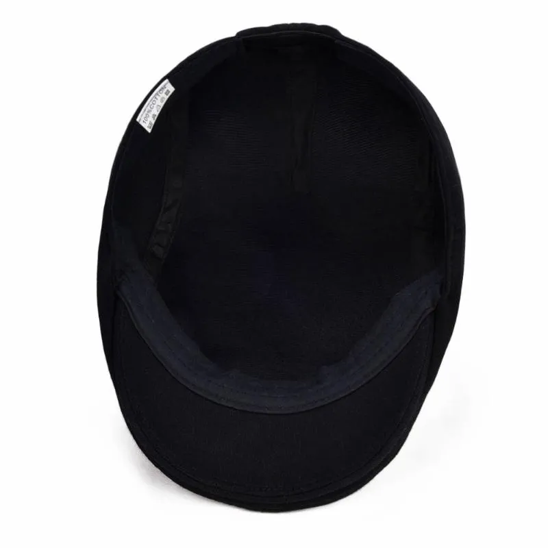 SBOY HATS VOBOOM COTTON MĘŻCZYZNA KOBIETA BLACK Flat Cap Kierowca Retro Vintage Soft Boina Casual Baker Caps Cabbie Hat 3121229N