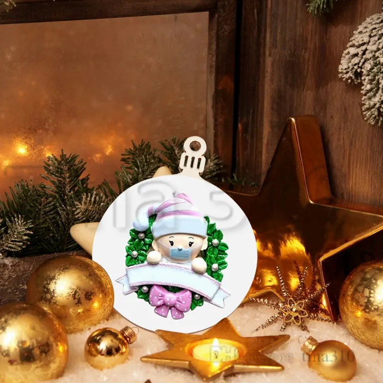 Christmas Ornements en bois Hanging Decoration Produit Produit personnalisé Famille 2020 Pendre d'arbre de Noël T500401