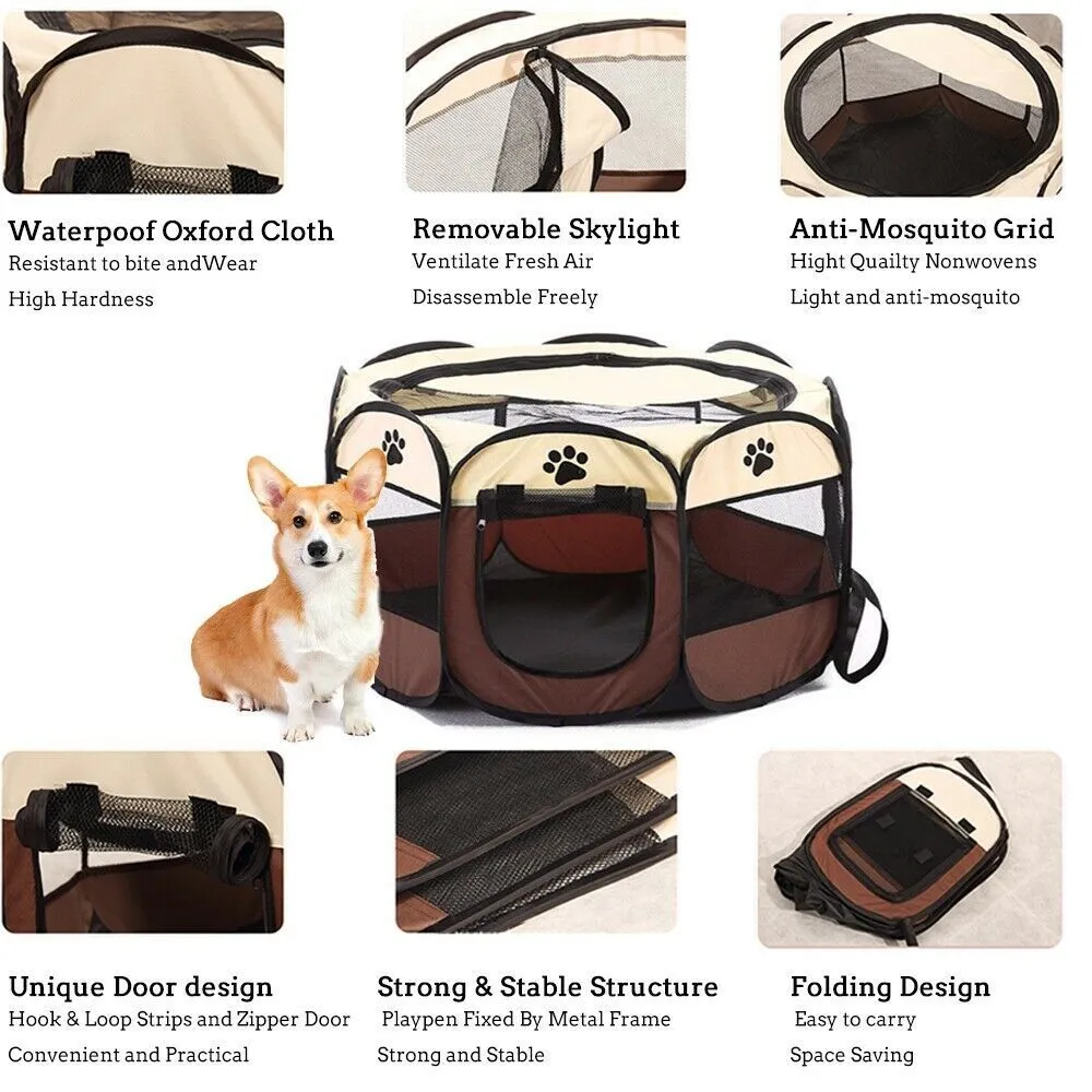 Portable-Outdoor-Kennels-Fences-Pet-Tent-Houses-For-Small-Large-Dogs-Foldable-Playpen-Indoor-Puppy-Cage (2)