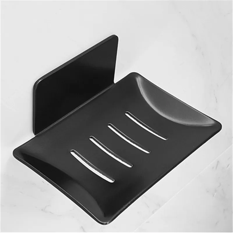 Liuyue skål svart rostfritt stål väggmonterad badrumshylla fyrkantig korghållare tvål rätter hårdvara y200407