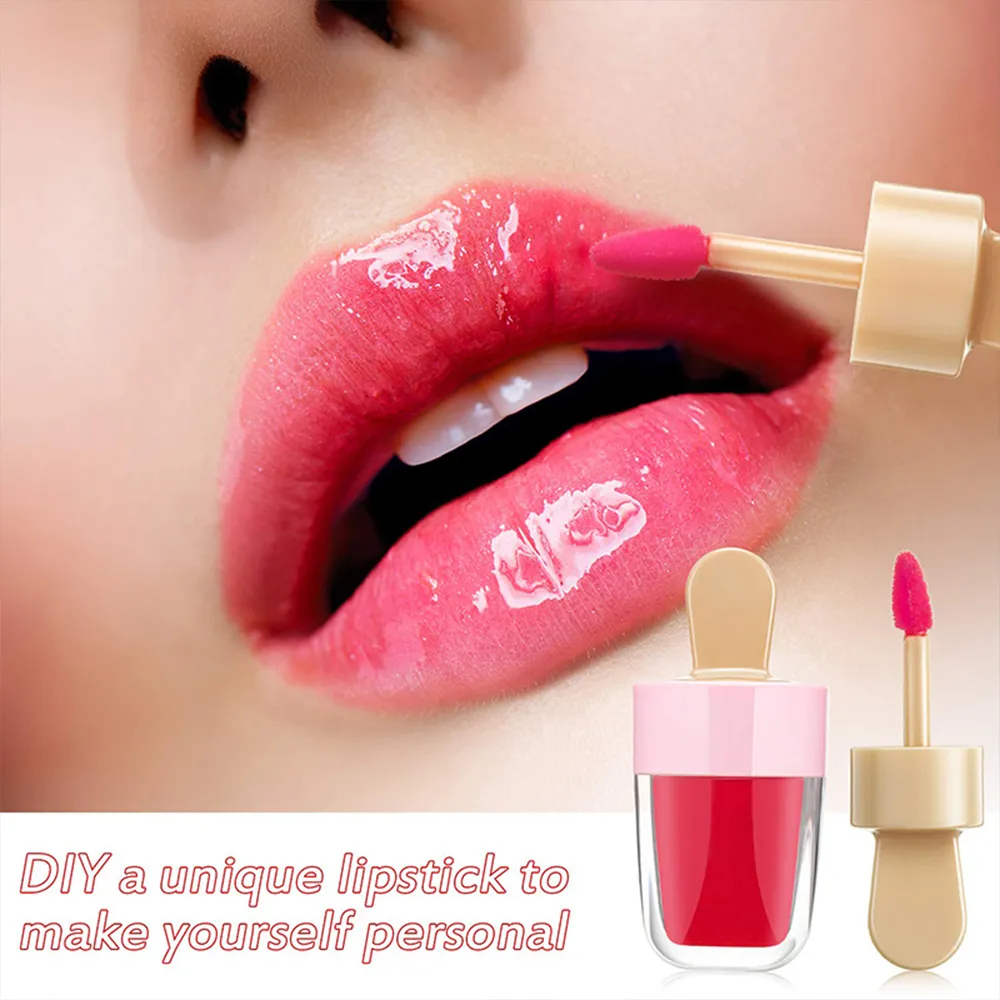 Lipgloss-Röhrchen, rosa Eiscreme-Lippenglasur, leere Tube, transparente Lippe, nachfüllbare Flasche, DIY-Kosmetikbehälter, 189 V