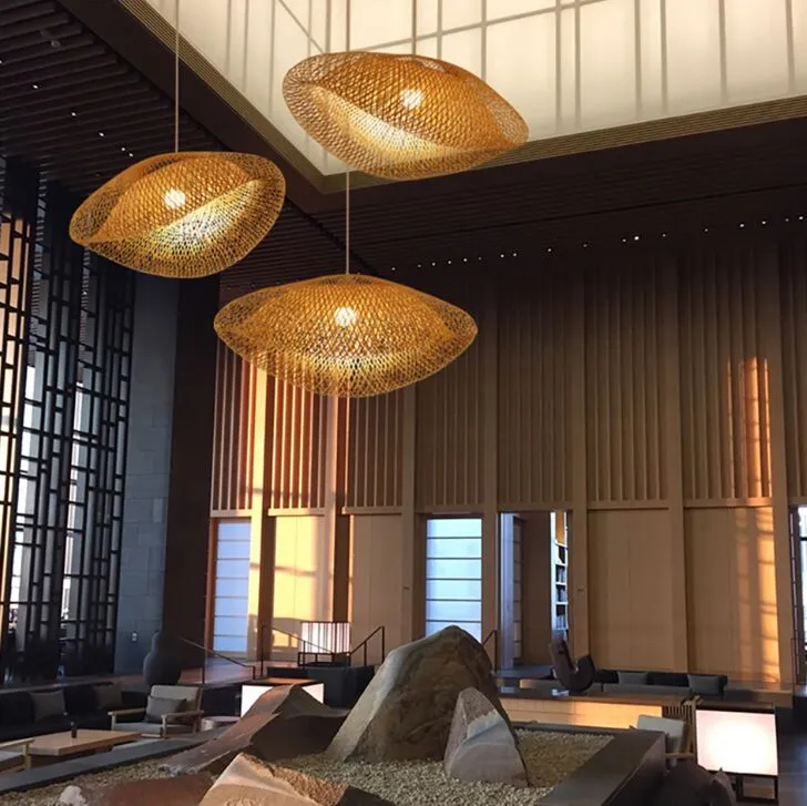 Moderne Bambus-LED-Pendelleuchten, asiatische Holz-Pendelleuchte, Wohnzimmer, Esszimmer und Restaurant, Küche, Innen-Deko-Hängelampe255C
