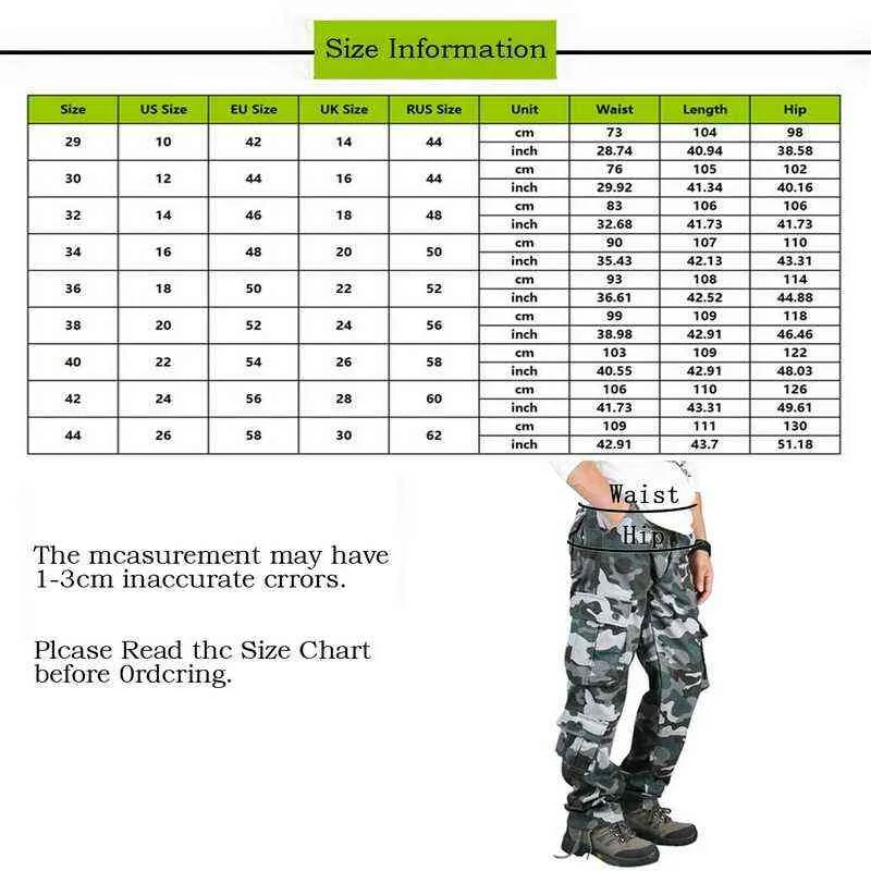 Spring Autumn Camouflage Military Pants Men Casual Camo Cargo Trousers Cotton Multi-pocket Urban Overalls Tactical Pants 29-44 H1223