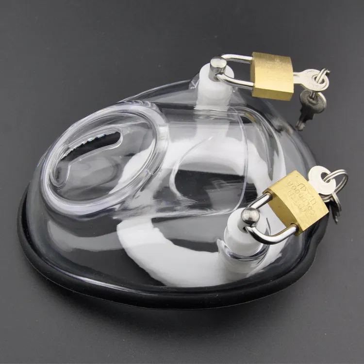 Male Cock Penis Cages Ring Adult Game 2 Locks Device Penis Cages Bdsm Toys Men Cock Lock Belt Sex Toy Y1907139749878