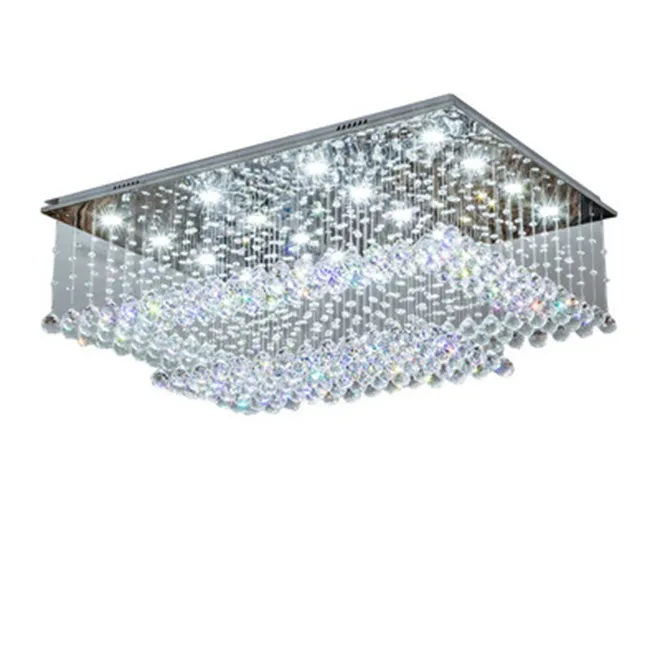 Moderno simples retangular lâmpadas de teto cristal sala estar jantar lustre luzes villa criativo quarto luzes teto 227x