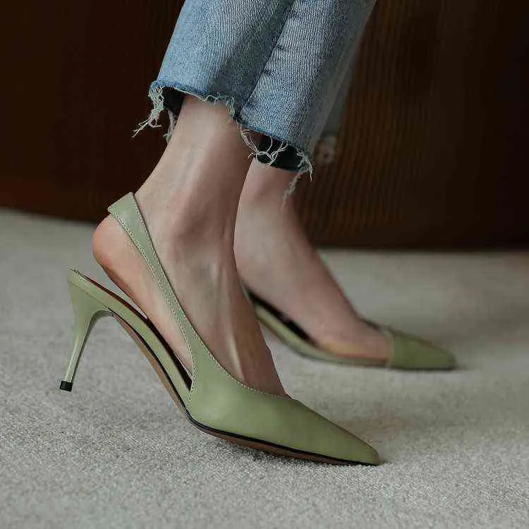 Zurück-Taste Sandalen Fee Stil 2022 neue Stil Baotou elegante dünne Absätze Mode Sommer High Heels