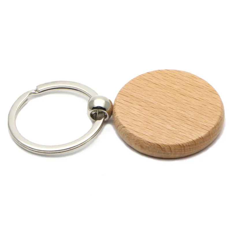 Пустой круг, деревянный брелок для ключей, круг 1, 25 дюймов, брелки, 1000 шт., брелок с гравировкой KW01Y264y