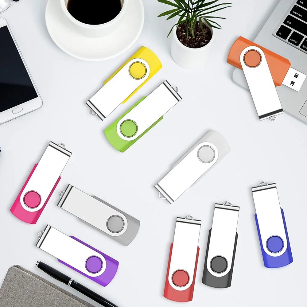 Chiavetta USB colorata con rotazione a 360 ° da 512 MB 1 GB 2 GB 4 GB 8G 16G 64 GB 128 GB Memory Stick Thumb Drive Logo Whole4729515