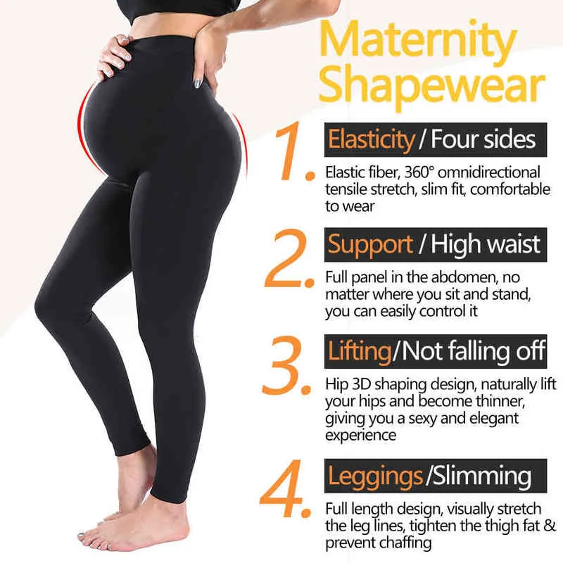 Maternity Yoga Pants Support Belly Leggings Graviditet Byxor Gravida kvinnor Sportbyxor Träning ActiveWear Lounge Knit Tights H1221
