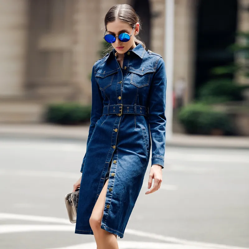 Maxi-blue-jean-wind-coat-spring-Denim-pocekt-Dress-long-Sleeve-Vestido-vaquero-BIG-SIZE-jean