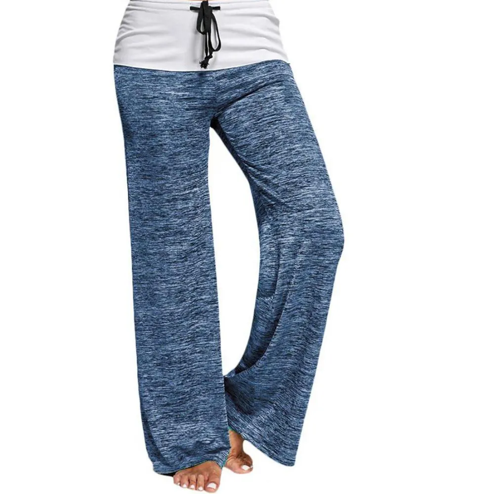 Pantalon de yoga ample en cours d'exécution pantalon femme jambe large taille basse pantalon de survêtement respirant pantalon ample vêtements actifs pantalon de sport pour femme6099962659