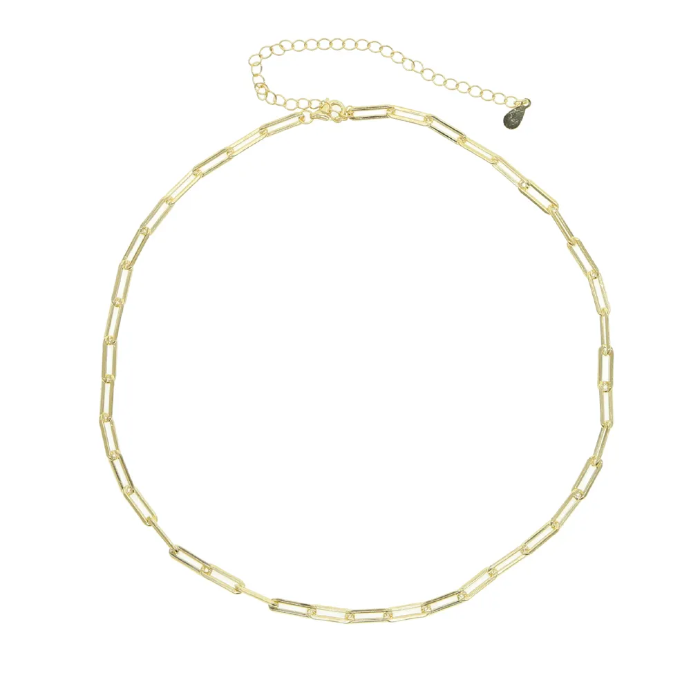 2 цвета стерлингового серебра 925 безопасно бумажный клип цепи ожерелье высокое качество моды колье ювелирные изделия для женщин свадебный подарок 0927