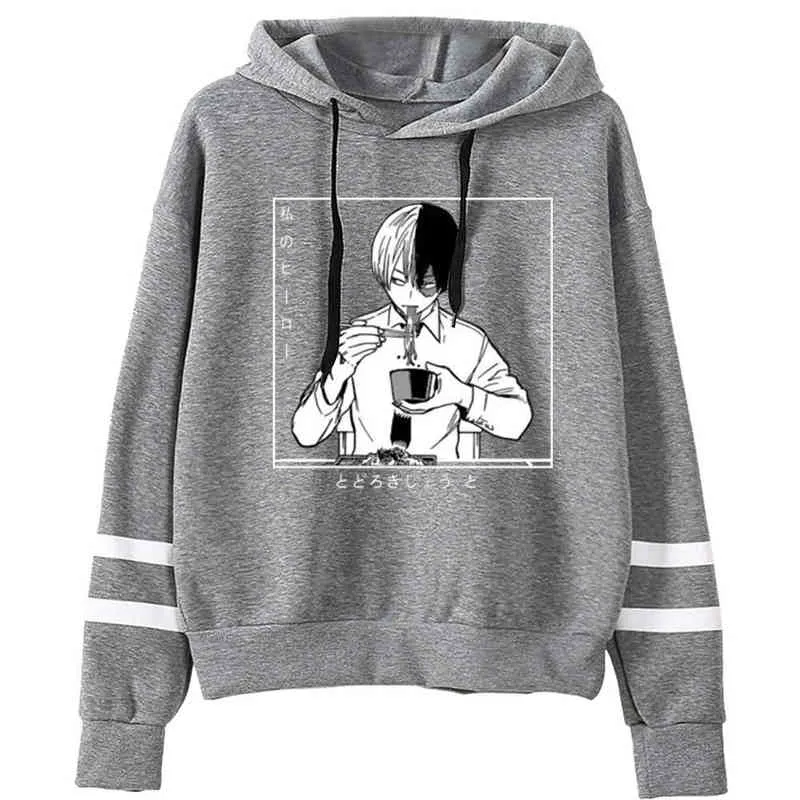 201 Anime japonês meu herói academia em torno de mangas compridas de outono com capuz Shoto Todorki Anime roupas Cool Hoodies H1227