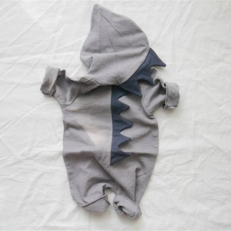 ベビーロンパーズ恐竜の幼児少年ジャンプスーツ長袖の新生児の女の子フード付きボディスーツデザイナー幼児服ベビー服s8050254