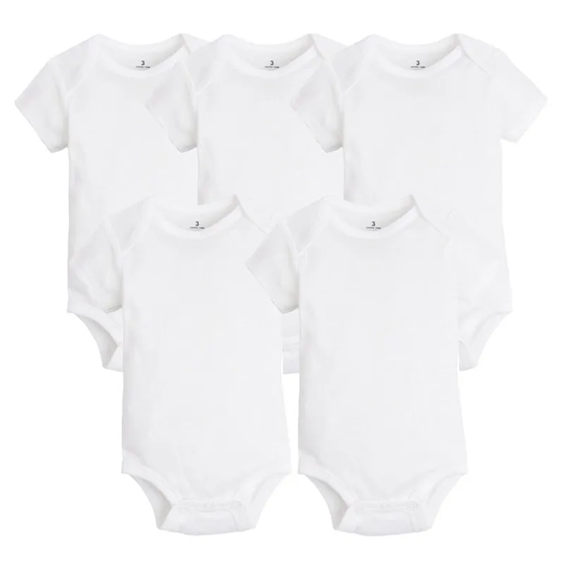 born Baby Clothing Summer Body Baby Bodysuits 100% Cotton White Kids Jumpsuits Baby Boy Girl Clothes 0-24M 220301