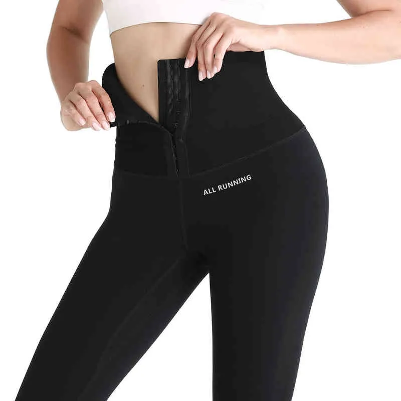 F.Dyraa Yoga byxor Hög midja Trainer Kvinnor Sport Leggings Gym Tights Running Trouser Fitness Workout Tummy Control S-XXL H1221