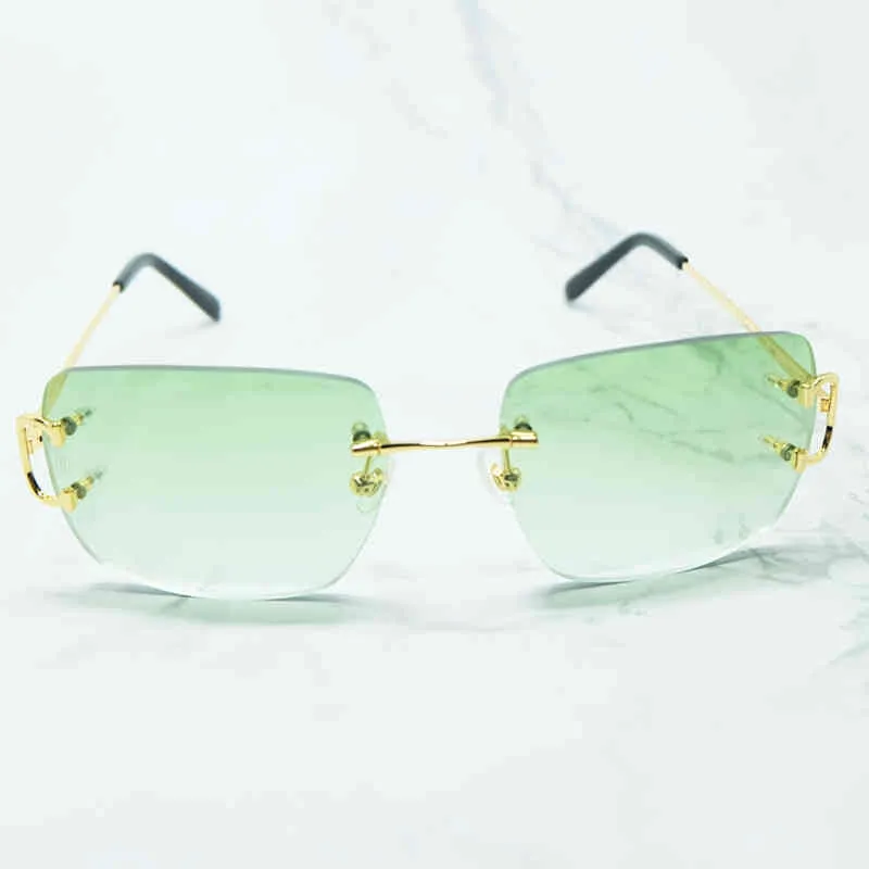Designer Zonnebril Grote C Vierkante Mannen Luxe Franse Mode Zonnebril Vrouw Vintage Shades Green Sunglass Blue Sunglasses