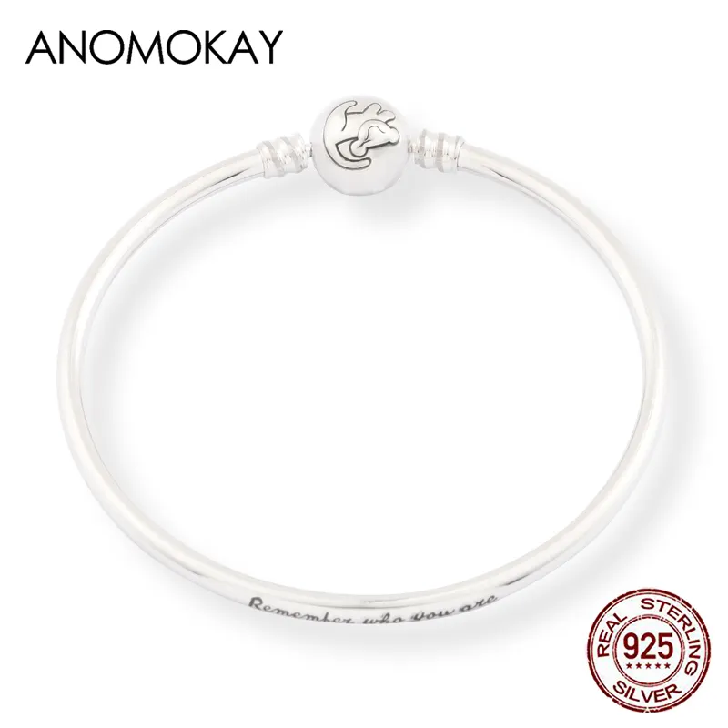 Anomokay Nieuw 100 925 Sterling Silver Cute Lion Lion Bangles armbanden voor kinderen Fashion Birthday Gift Silver Jewelry LJ201025719677