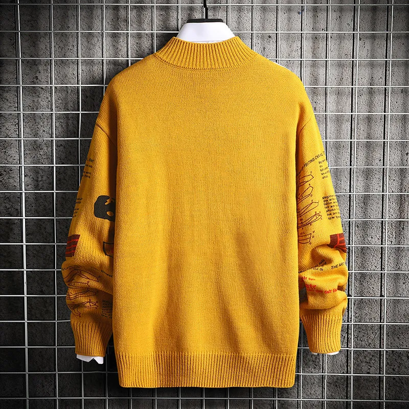 SingleRoad Oversized Mens Knitted Sweater Men Vintage Sweaters Jumper Pullover Hip Hop Harajuku Casual White Sweater Men 201203