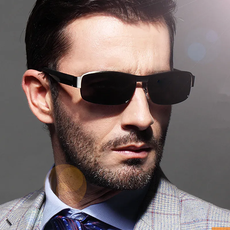 Moda masculina high-end polarizado condução óculos de sol verão esportes óculos de sol caixa pano yj20422238u