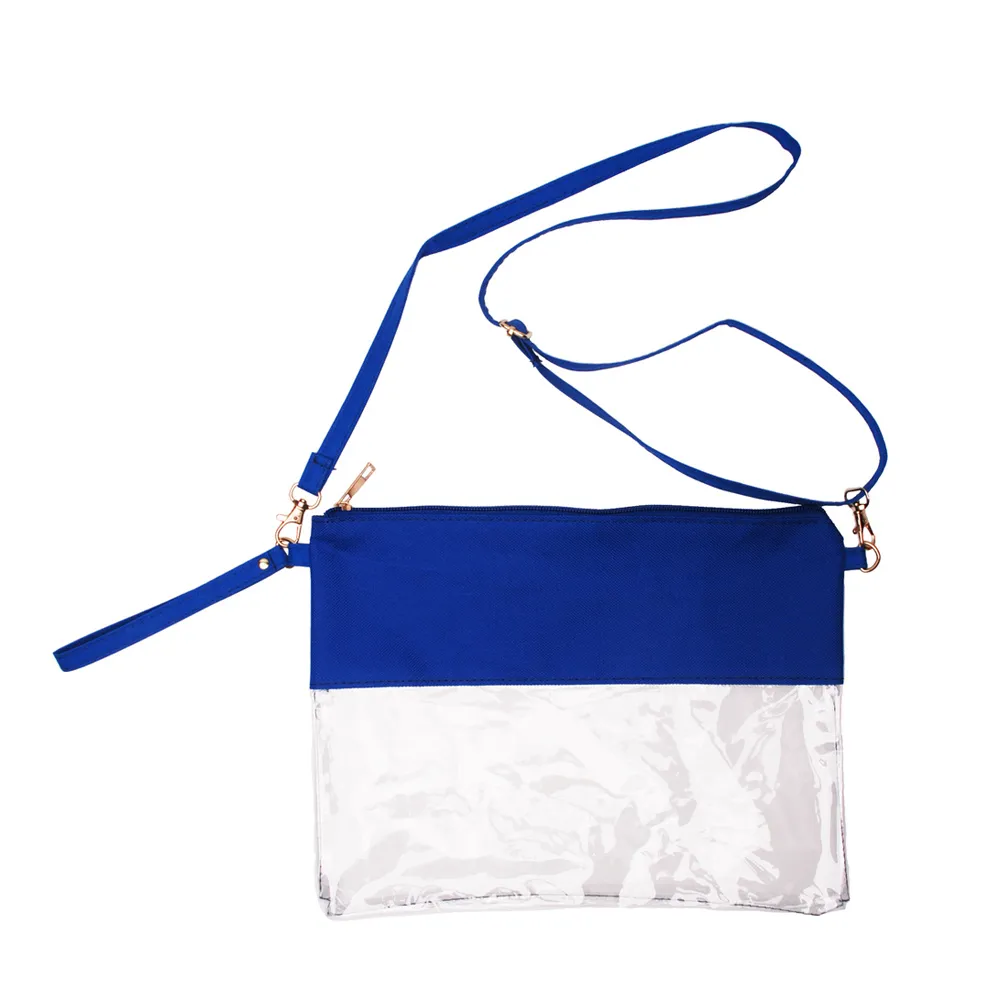 PVC Clear Cosmetic Bag USA USA محلي مستودع ألوان أكياس ماكياج أكياس ملعب استاد شفاف معصم DOMIL106-1310Y