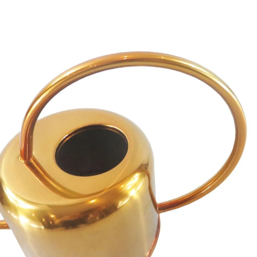 Garden Watering Can Golden Stainless Steel 1300ml Small Water Bottle With Handle For Planting Flower European Y200106