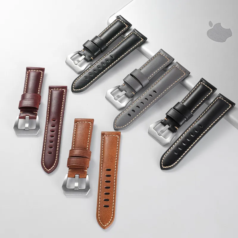 도매 무료 배송 hotsale peinahai watch fit pam 44mm 최고 품질의 가죽 스포츠 시계 밴드 버클 20mm 22mm 24mm
