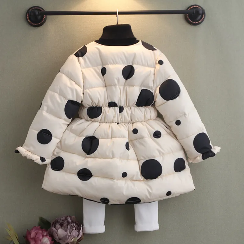 Filles manteau hiver chaud enfants 039S vêtements mode enfant épaississement longue vêtements d'extérieur enfants bébé fille à pois veste ouatée 2014194373