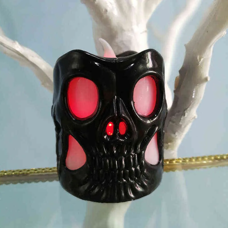 Abóbora de Halloween / Skull Lanterns Decoração adereços Luzes LED Halloween Partido Suprimentos Lanterna Lâmpada Eletrônica Vela Luz H1222