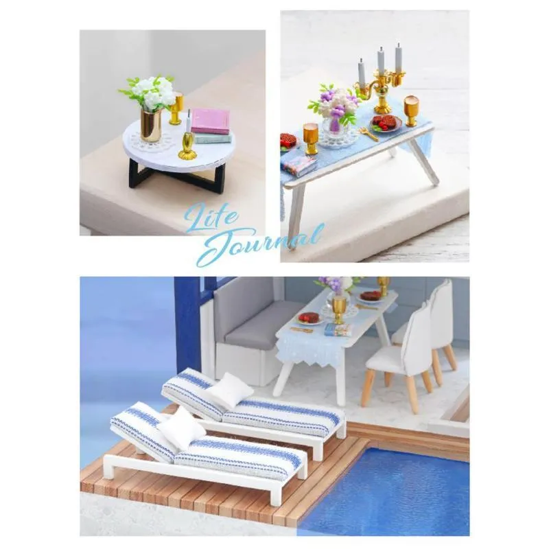 Nouvelle fille bricolage 3D en bois Mini maison de poupée temps appartement maison de poupée meubles jouets éducatifs meubles pour enfants amour cadeau T20011294Q