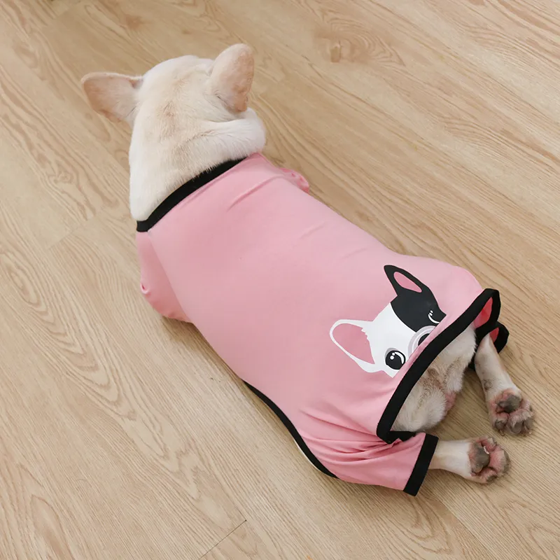 Roupas de cão gordo para cães Bulldog francês pijama pijama cão camisa de algodão roupas para animais de estimação para cães casaco sleepwear pug pug roupas yorkie 201127