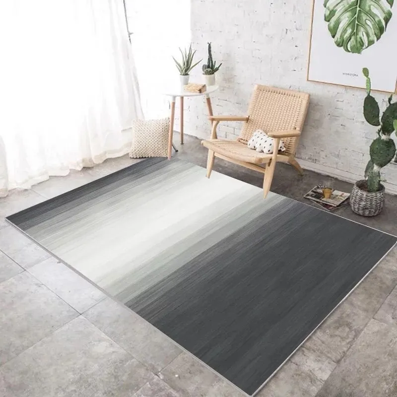 Ménage Gris Et Blanc Tapis Grands Tapis Tapis Pour La Maison Salon Nordique Rayé Géométrique Moderne Alfombras Vente Y200417