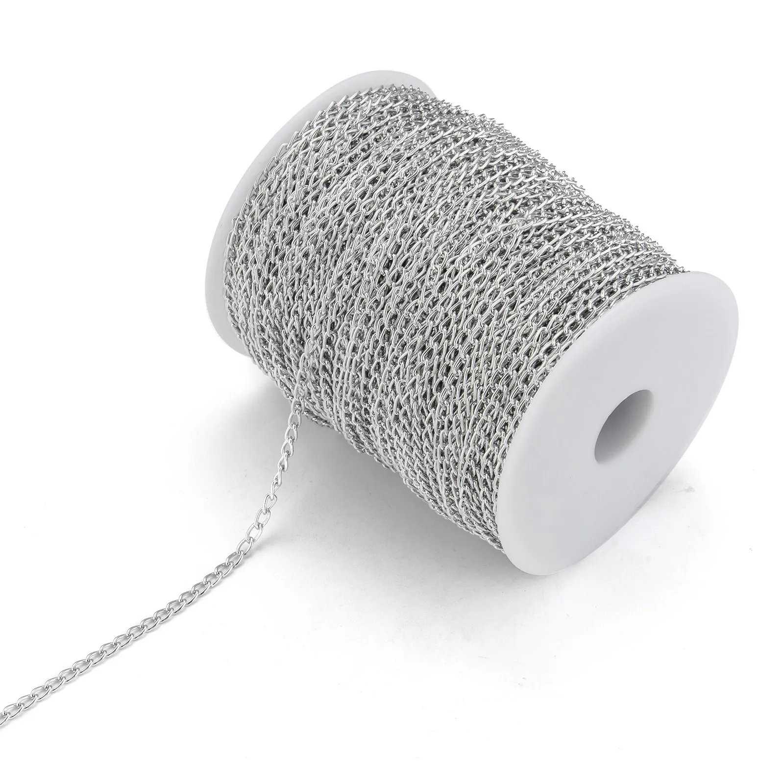 100 mroll aluminium ed kettes zilveren kleur vergulde ketting stoep kettingen bulk voor armbanden open link voor doe -het -zelf sieraden 3306399