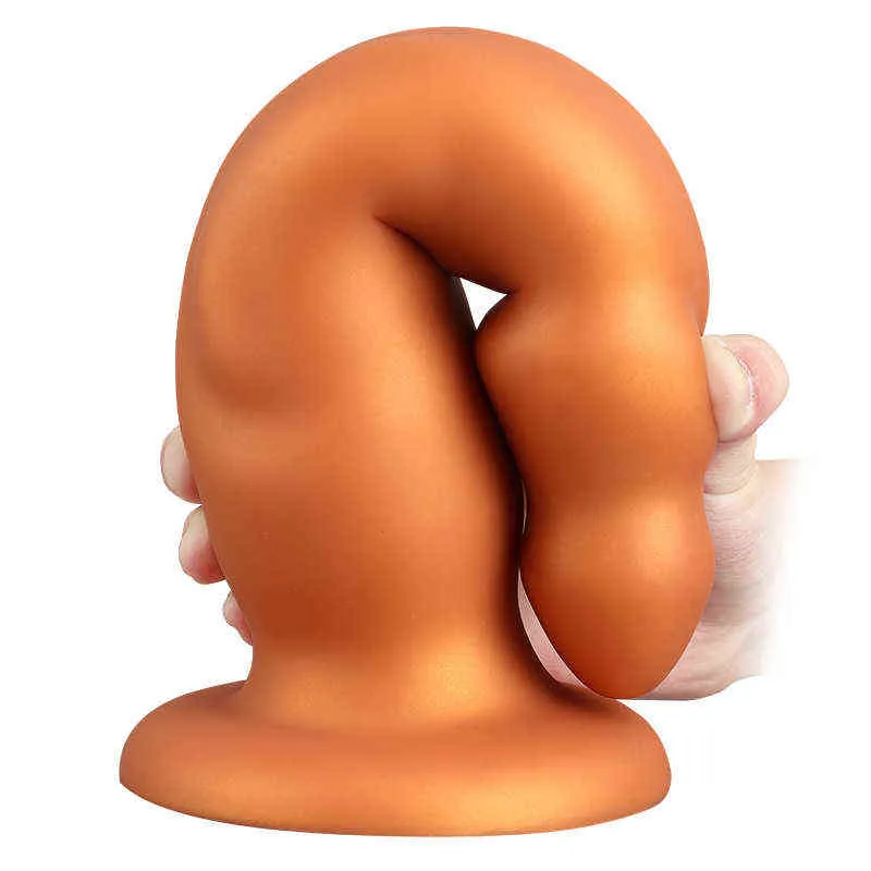 NXY Dildos Zabawki Anal Nowy Silikon Zabawna Wtyczka Męska Backyard Masturbacja Super Duży Fałszywy Penis Produkty dla dorosłych 0225