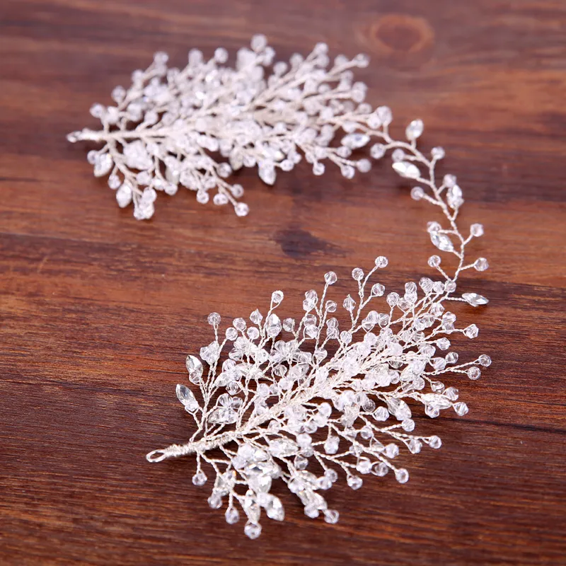 KMVEXO Perlen Tiaras Braut Krone Stirnband Frauen Kopfschmuck Floral Hochzeit Haar Zubehör Kristall Braut Schmuck 220217